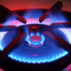 Blue flames rise from the burner of a natural gas stove June 11, 2003 in Orange, California.